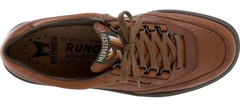 Mephisto Men's Match Tan Grain 742 lace-up walking shoe with speed lacing Top View