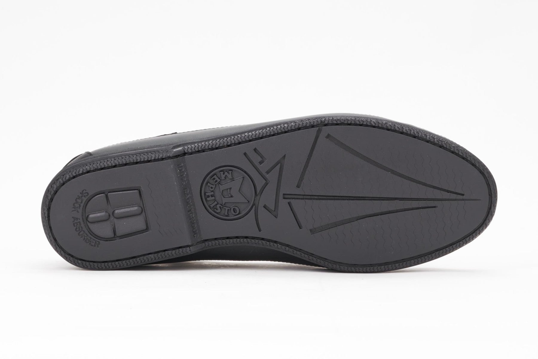 Mephisto Men's Cap Vert Black Smooth 4900 penny loafer bottom view