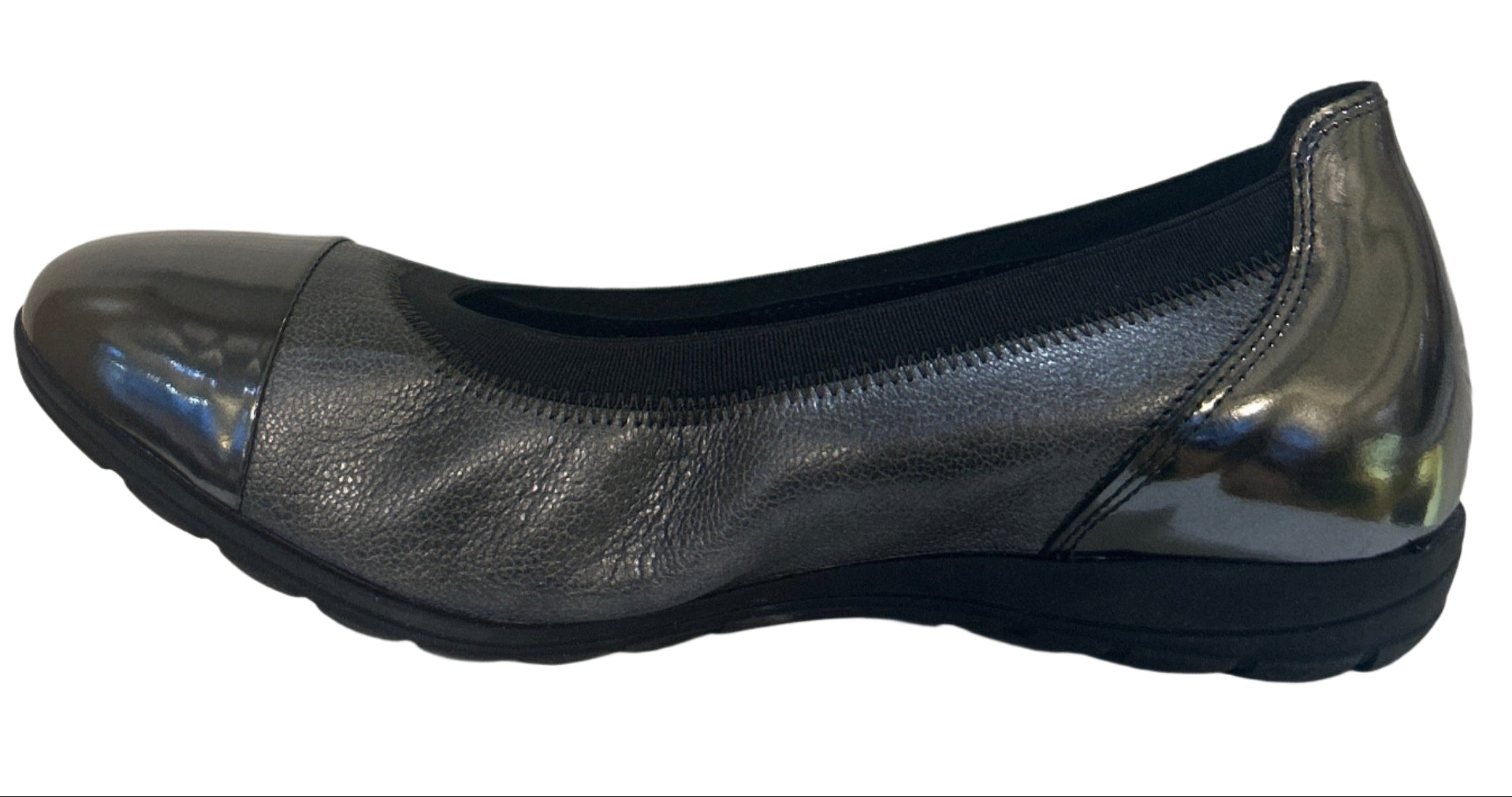 靴 Mephisto  ELETTRA Women Mephisto Elettra Black Patent Leather Ballet Flats