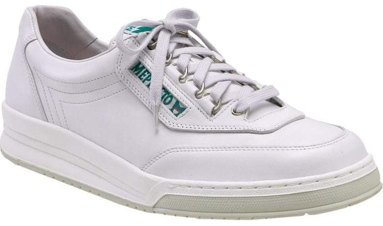 Mephisto Men's Match White Calf 4830 lace-up walking shoe with speed lacing side view 