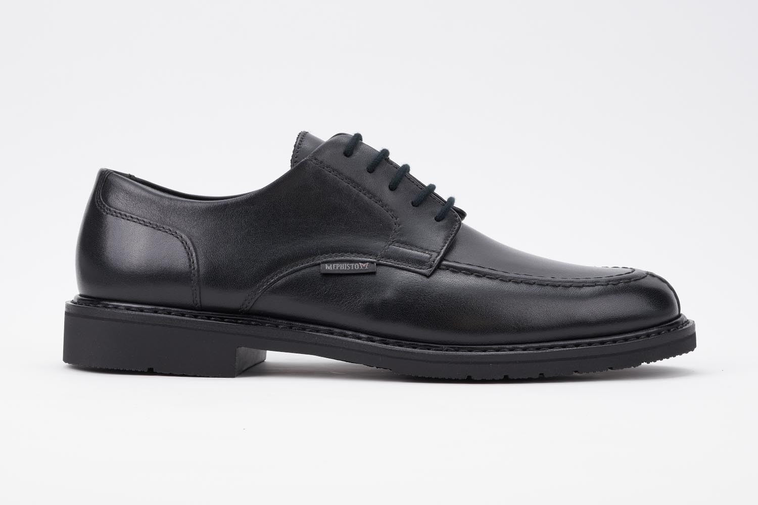 Mephisto Men's Phoebus Black Smooth 8800 split toe dress oxford side view