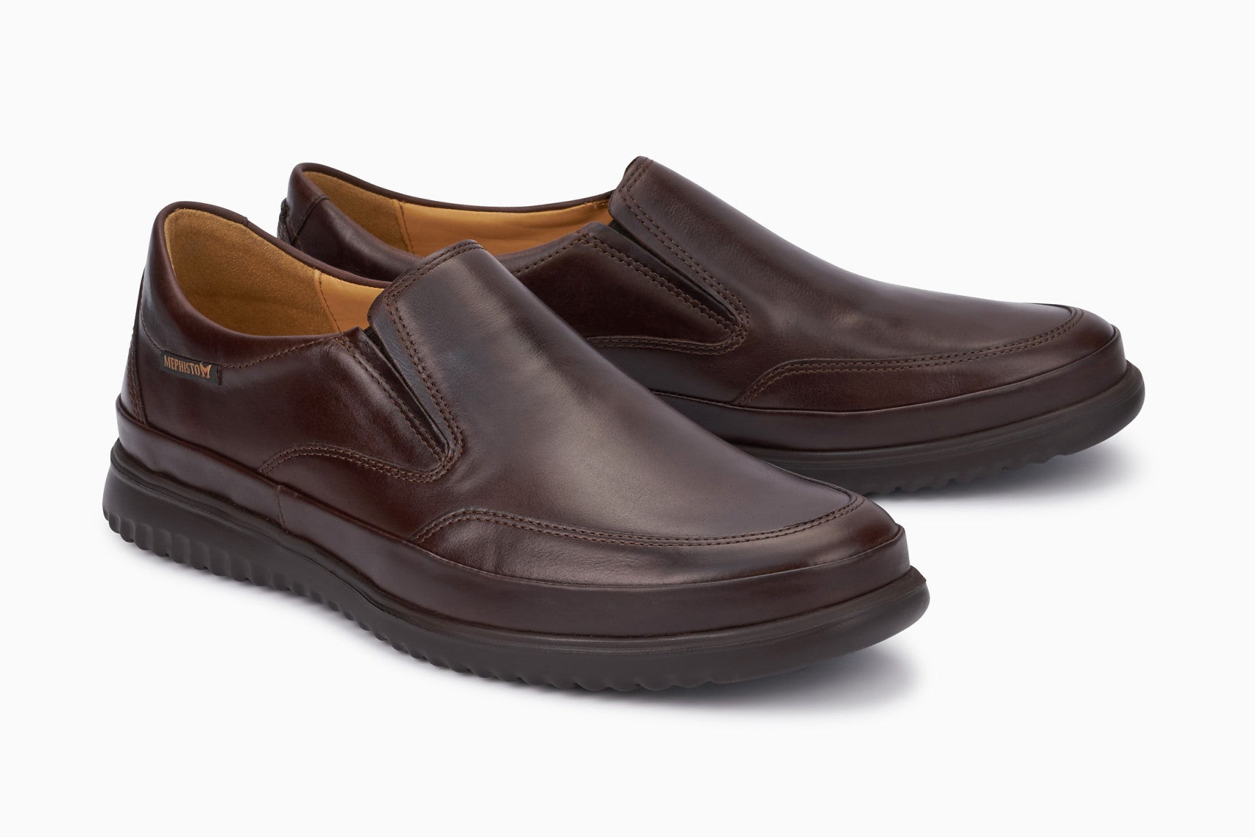 Mephisto Men's Twain Dark Brown Slip On Walking Shoe multi view